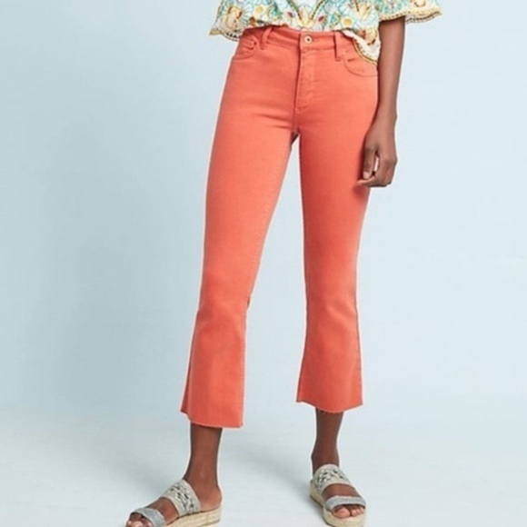 Pilcro Anthropologie High Rise Bootcut Orange Stretch Jeans - Picture 1 of 9